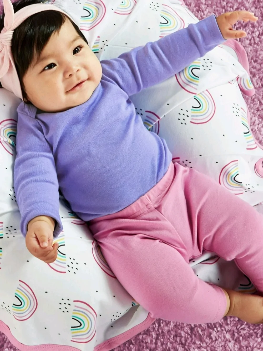 Little Star 100% Organic Cotton 2 Pack Girls Receiving Blanket